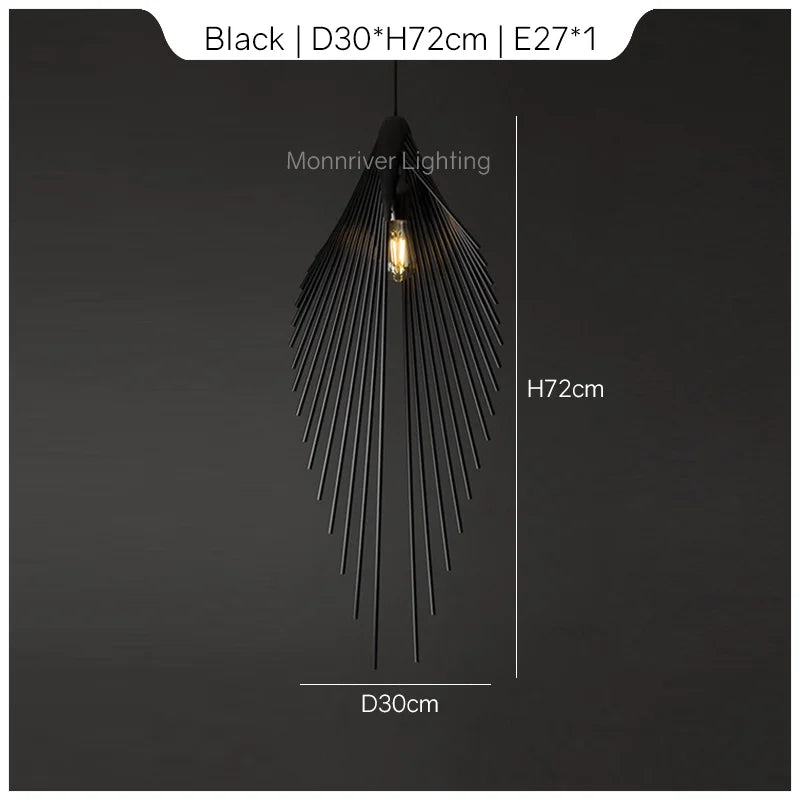 Leaf Chandelier LED Pendant Light Modern Minimalist Hanging Lamp for Home Decor