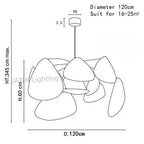 Leaf Grid Chandelier: Designer White Fabric Screen Suspension Lighting for Kitchen Island, Living Room, Bedroom