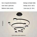 LED Ring Chandelier: Modern Nordic Hanging Light for Dining, Living Room, and Lobby