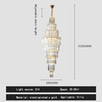 Crystal Pendant Chandelier for Hotel Lobby - Luxury Hollow Design - Nordic Villa Style