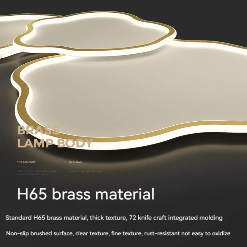 Copper Surface Mount LED Ceiling Light with Remote Control for Living Room