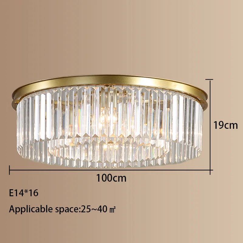 Crystal LED Ceiling Chandelier for Modern American Minimalist Décor