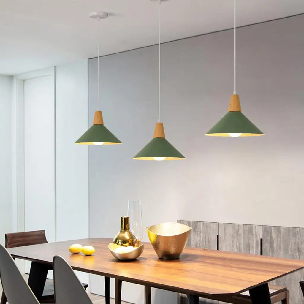 Modern Wood Pendant Lights Nordic Hanging Lamps for Living Room and Bar