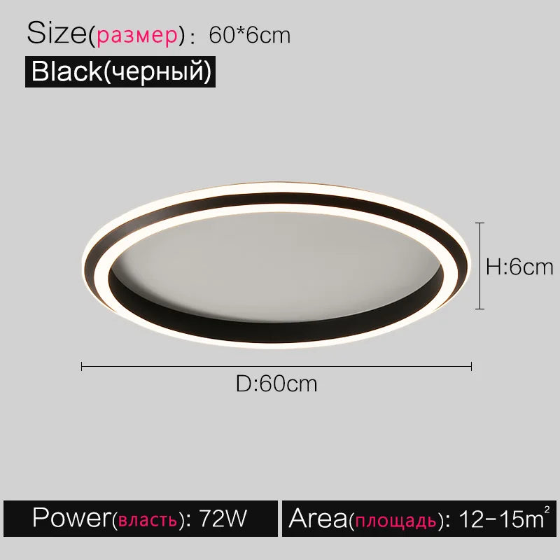 Modern Round Ceiling LED Lamp for Bedroom, Minimalist Design for All Rooms