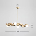 Caterpillar Metal Ball Chandelier: Modern Creative Long Bar Pendant Light for Kitchen Dining Room