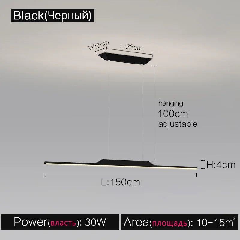 Black Line Chandelier: Elegant Salon Design, Luxury Lighting for Home and Restaurant