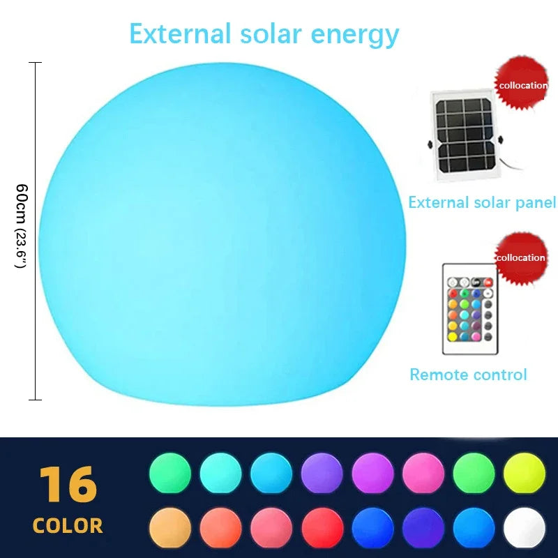 RGB Ball LED Lawn Light with Remote Control for Outdoor Garden Decoration