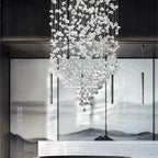Crystal Chandelier: Modern LED Lighting Fixture for Staircase, Hallway, Lobby