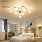 Retro Iron Fan Ceiling Chandelier with 8 Sockets for Home Decor