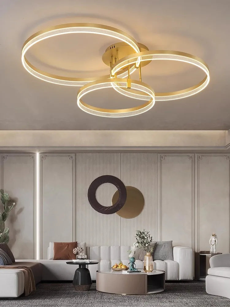 Acrylic Round Ring Ceiling Light LED Chandelier Modern Minimalism for Living Room and Kitchen