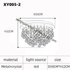 Crystal Chandelier: Modern Luxury LED Ceiling Lamp for Living Room and Bedroom