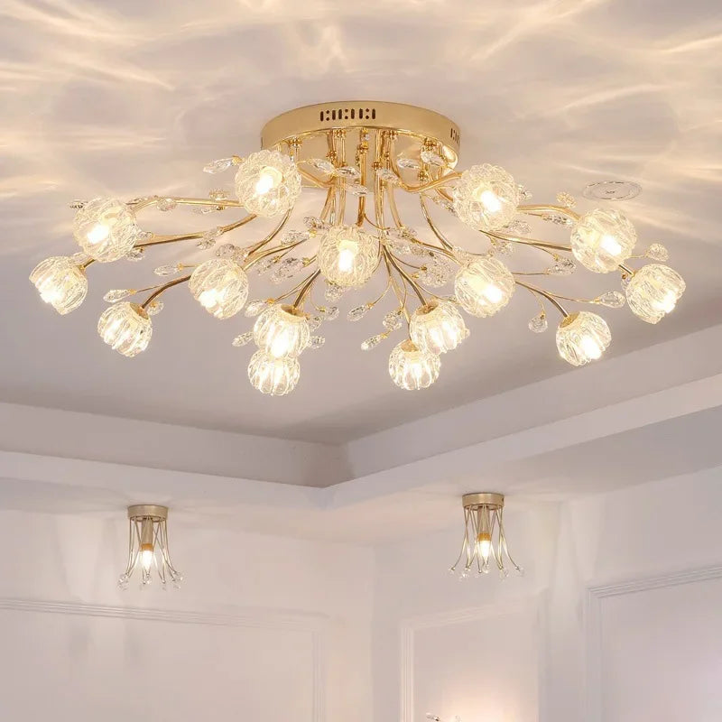 Crystal Ceiling Light for Modern Light Luxury Living Spaces by Samsarah Lighting