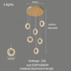 Modern Flower Ring LED Chandelier for High-Rise Duplex Living & Dining Rooms