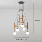 ASTRA Wood Pendant Light Multi Head LED Chandelier Interior Decor Lamp