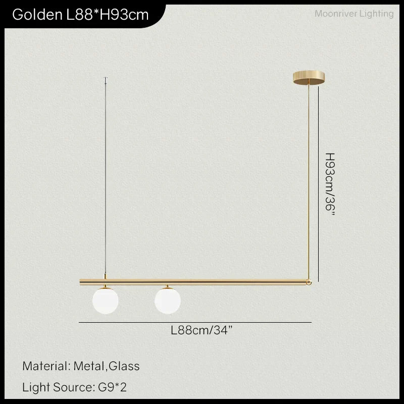 Linear Minimalist Chandelier Pendant Light for Living Room, Dining Table Ceiling Decor