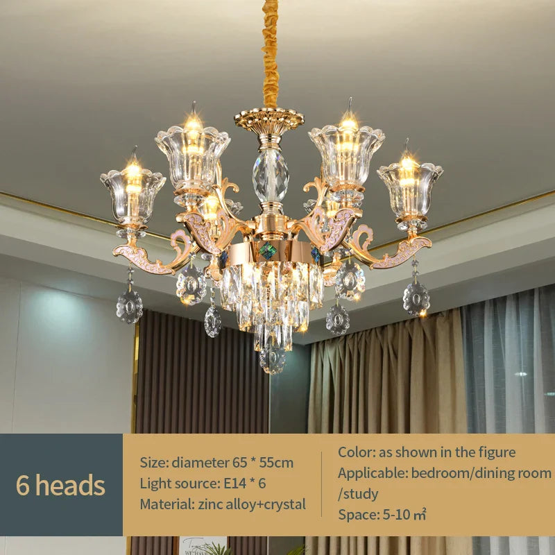 Luxury European Crystal Chandelier Living Room Lamp