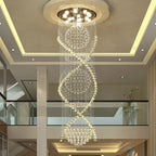 Modern Crystal Chandelier for Staircase, Luxury LED Lighting Fixture