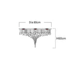 Stone Crystal LED Chandelier: Modern Large Luxury Lighting Fixture for Home Staircase, Living Room, Hallway