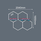 Honeycomb Hexagon LED Garage Light: Bright Ceiling Lighting for Auto Body Repair & Workshop.