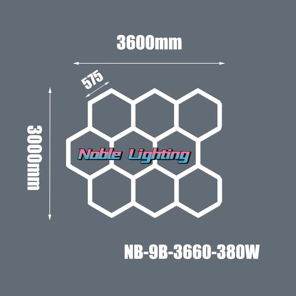 Honeycomb LED Ceiling Light for Car Showroom and Workshop