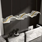 Acrylic Ribbon LED Pendant Chandelier - Designer Dining Room Hanging Lamp