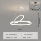LED Ceiling Chandelier: Modern Nordic Rings Pendant Light Fixture for Living Room & Bedroom