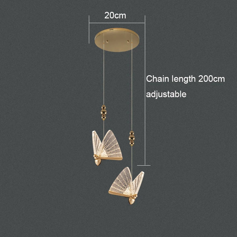 Acrylic Butterfly Chandelier Ceiling Lamp Indoor Lighting