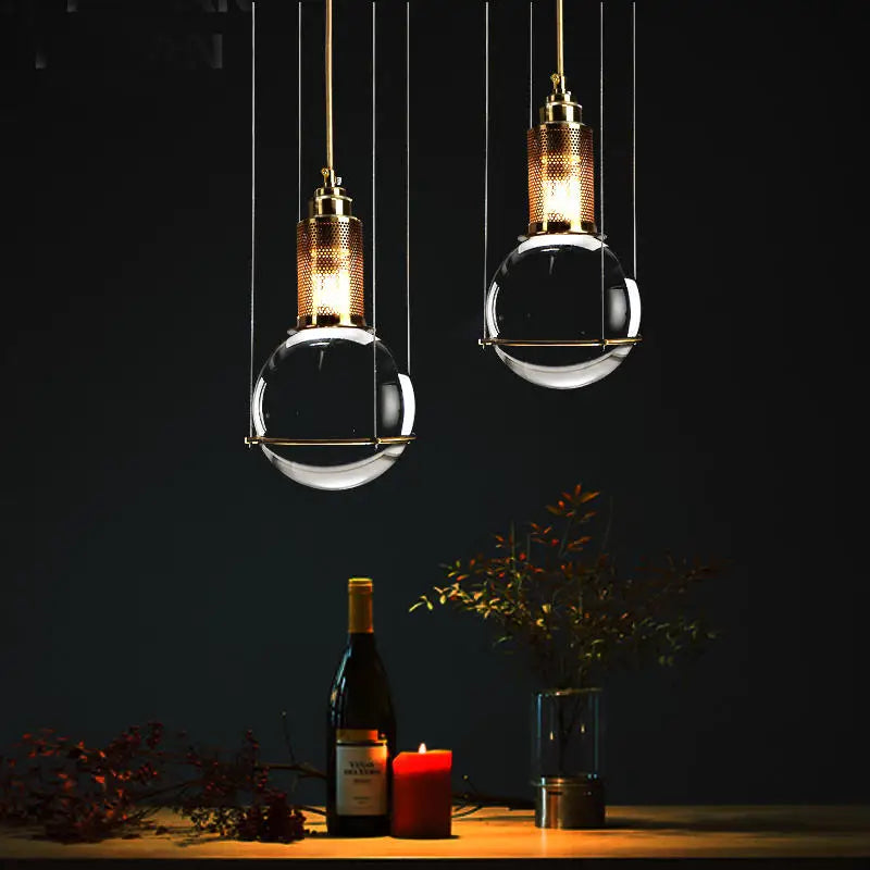 Modern Round Glass LED Ceiling Chandelier Pendant Lights for Living Room Kitchen Island Home Decor