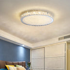Crystal LED Ceiling Lamp: Luxury Golden Glossy Lighting Fixture for Living Room