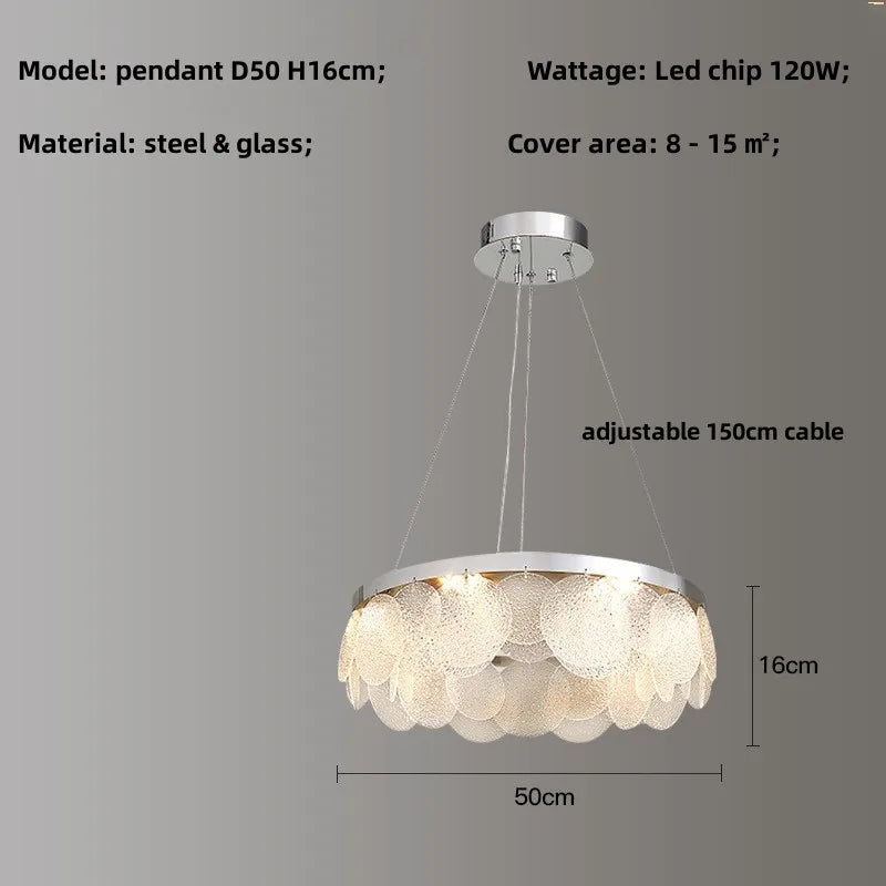 Modern Chrome Steel Ceiling Chandelier: Stylish LED Ceiling Lights for Living Room Décor