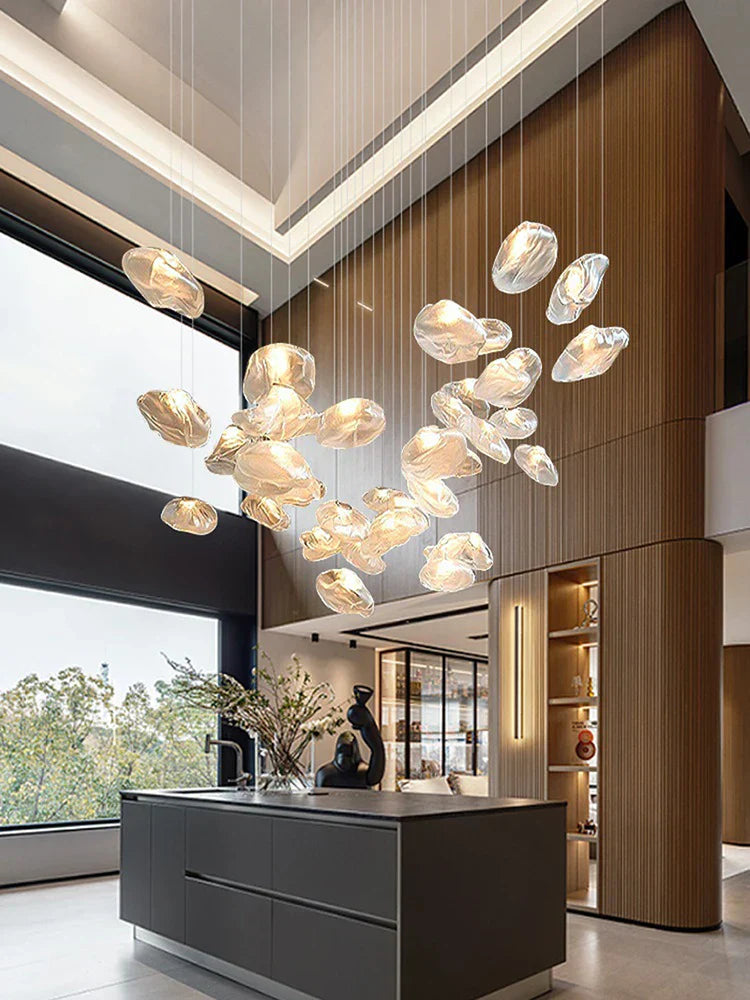 Modern Loft Glass Pendant Lights Chandeliers for Living Room Stairwell Lighting