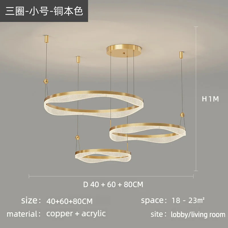 LED Ring Pendant Chandelier for Living Room Bedroom and Dining Room