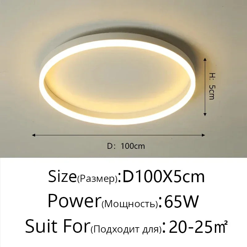 Modern Round Bedroom LED Ceiling Light for Living Room Study, Home Decor Lighting