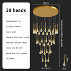 Crystal Chandelier: Modern LED Pendant Light for Villa Living Room and Attic