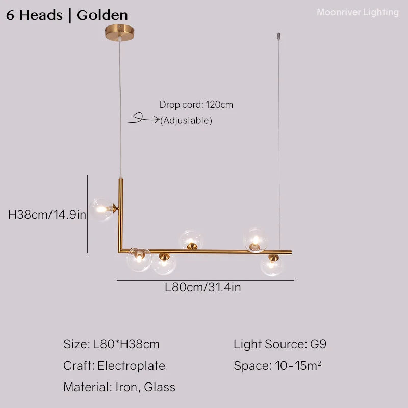 Linear Chandelier: Modern Long Dining Table Pendant Light