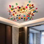 Nordic Jade Agate Leaf Ceiling Lamp for Modern Living Room Decor by Afralia™