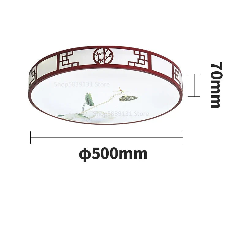 Mahogany LED Ceiling Lamp Minimalism Round/Square Interior Lighting for Living Room & Dining Room