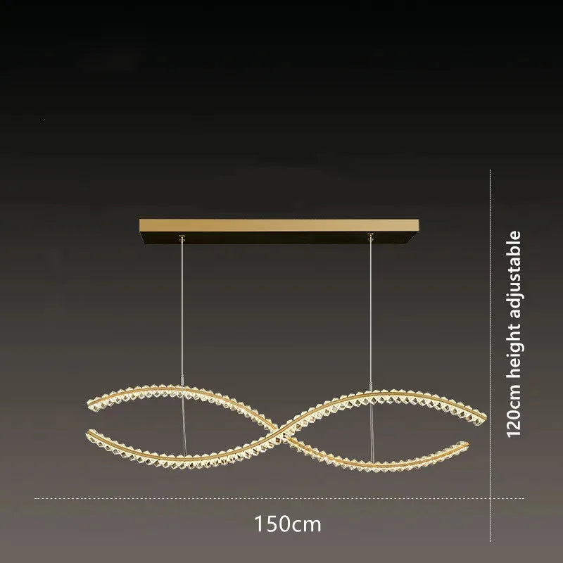 Crystal LED Pendant: Modern Minimalist Chandelier for Home Dining Living Room Decor