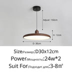 Retro Walnut Chandelier: Stylish Wood Grain Home Decor Lamp for Dining, Bedroom, Living Room