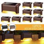 Solar Deck Lights 12 Pack - Outdoor Waterproof LED Lights for Railing Stairs and Pathway