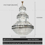Crystal Chandelier Luxury Duplex Building Hollow Luxury Lamp