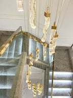 Modern LED Crystal Chandelier for High Ceilings