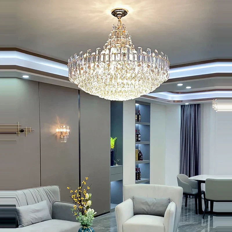 Modern Luxury Crystal Chandelier for Duplex Living Room, Dinning Decor Suspended Light