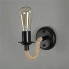 Retro Hemp Rope Wall Sconce - American Country Loft Lighting for Living Room