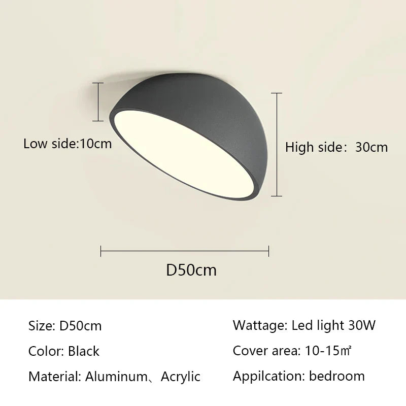 LED Semicircular Ceiling Light for Bedroom, Aisle, Balcony - Modern & Creative Lighting Fixtures