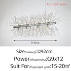 Modern Crystal LED Dandelion Chandelier for Home Living Room Dining Hall Decor