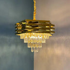 Stainless Steel Crystal Chandelier for Modern Living and Dining Spaces