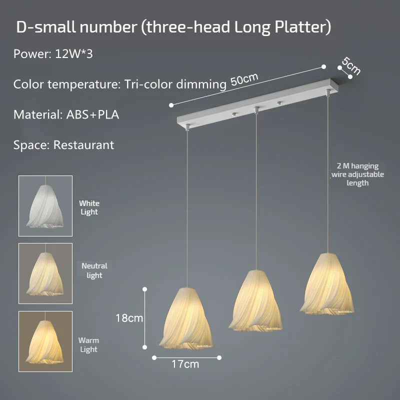 Modern 3D Print Ceiling Chandelier for Living Room & Restaurant Dining Décor