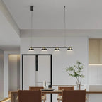 Neutral Light Dining Room Chandelier: Black Ceiling Pendant for Kitchen Table