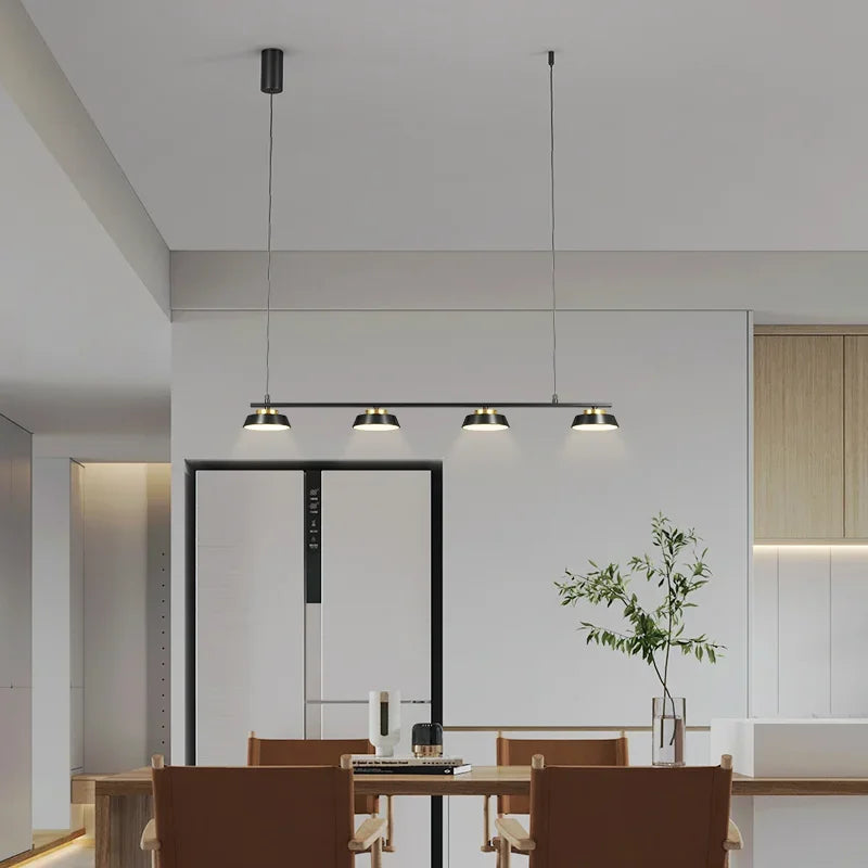 Neutral Light Dining Room Chandelier: Black Ceiling Pendant for Kitchen Table